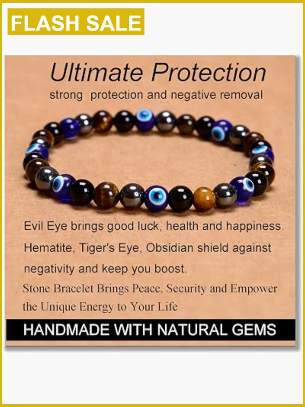 Handmade Stretch Elastic Gemstone Bracelet Healing Energy Unisex Adult 6mm